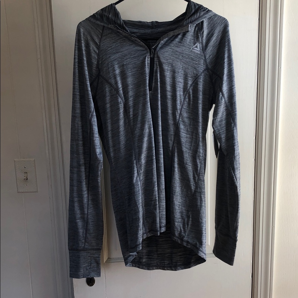 Reebok Women's Charcoal Heather Full-Zip Hooded Jacket